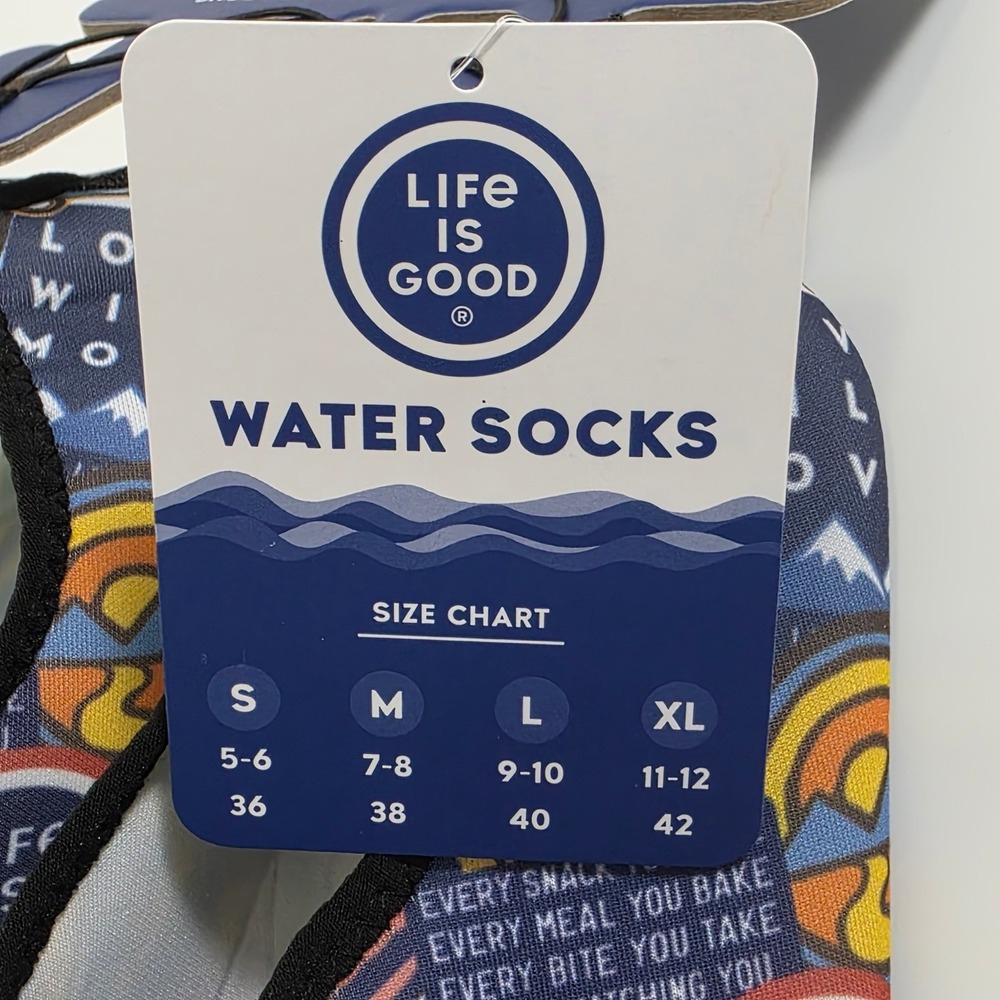 Life is Good Water Socks XL 11-12 Beach Pool Swim Shoes New - Picture 3 of 7